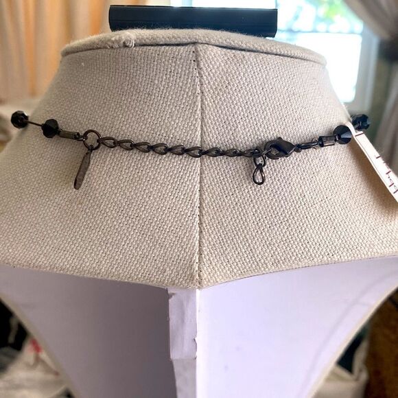 Dabby reid onyx color teardrop crystal hematite color chain extender - Picture 3 of 5